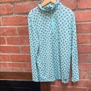 Kerrits Kids Teal Patterned Long Sleeve Summer Riding Shirt